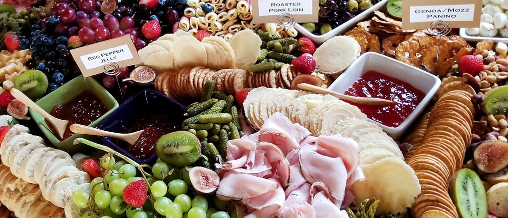 a platter of food with different types of food
