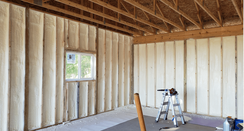 spray foam insulation bedroom in conroe, texas