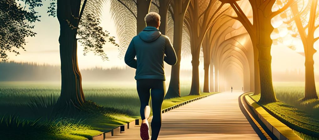 Man running in the park
