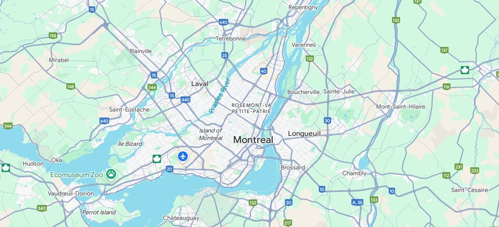 Map of Accord Extermination Greater Montreal Area Exterminators