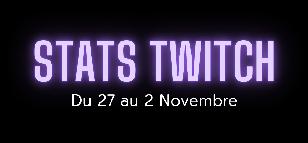 Stats Twitch du 27 au 2 novembre