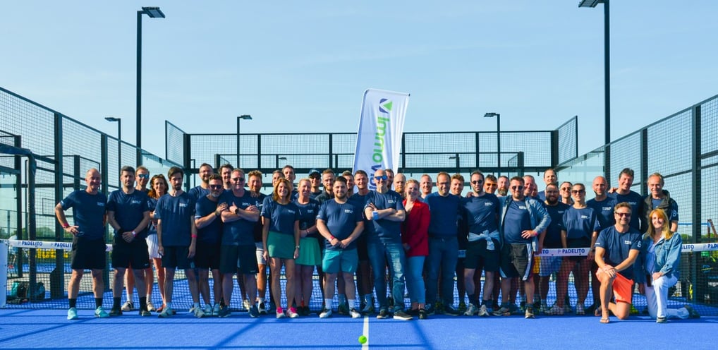 Padel players in action
