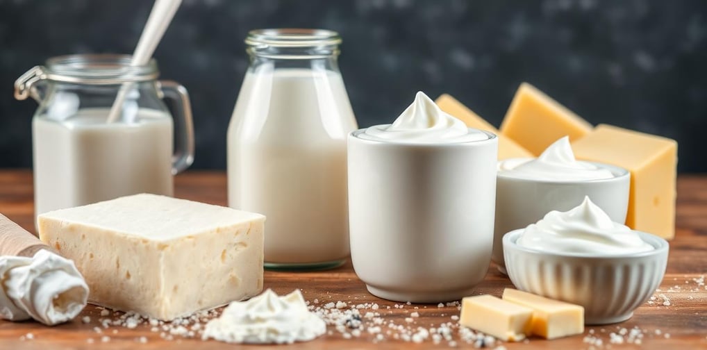 milk, butter, cream, cheese and yogurt