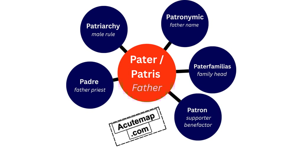 Pater root word Vocabulary chart