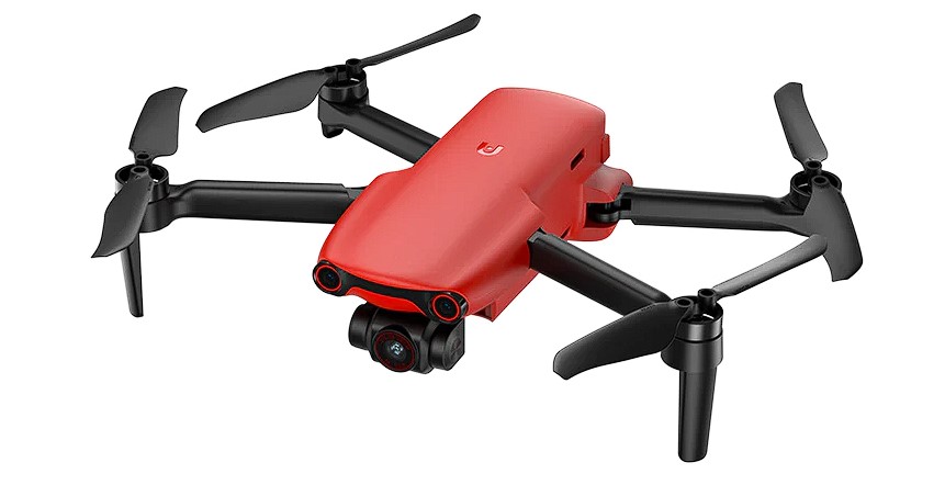Autel EVO Nano+: a red drone with a camera attached to it