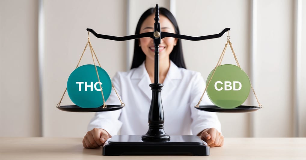 THC and CBD on a scale