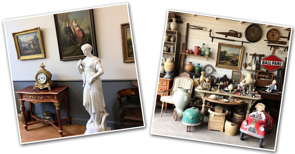 Un magasin d'antiquités et une boutique de brocante