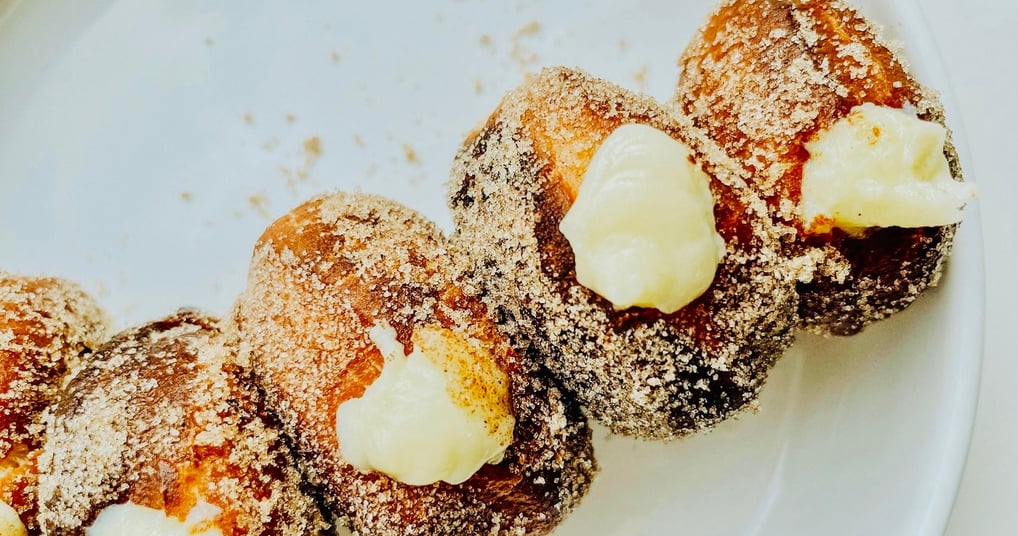 Cream melted donut best breakfast in the world