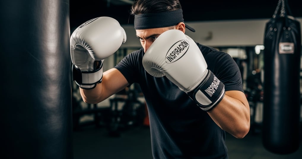 a man in a black shirt and white gloves is wearing a black headband and