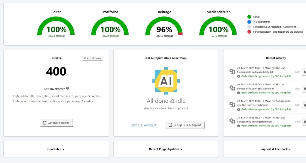 AI for SEO Dashboard