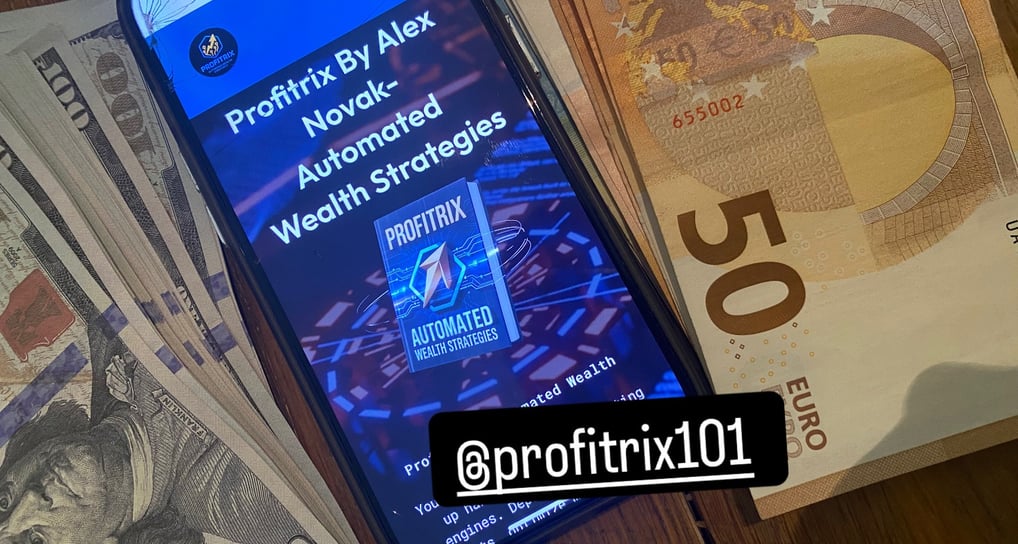 a phone showing profitrix site