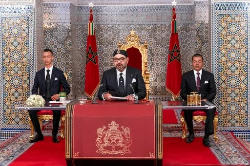 Kking mohamed vi with prince moulay rachid and hassan