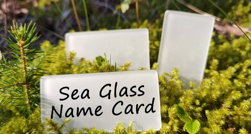 Sea glass wedding name cards, glass for engraving or painting, jewelery quality, handicrafts