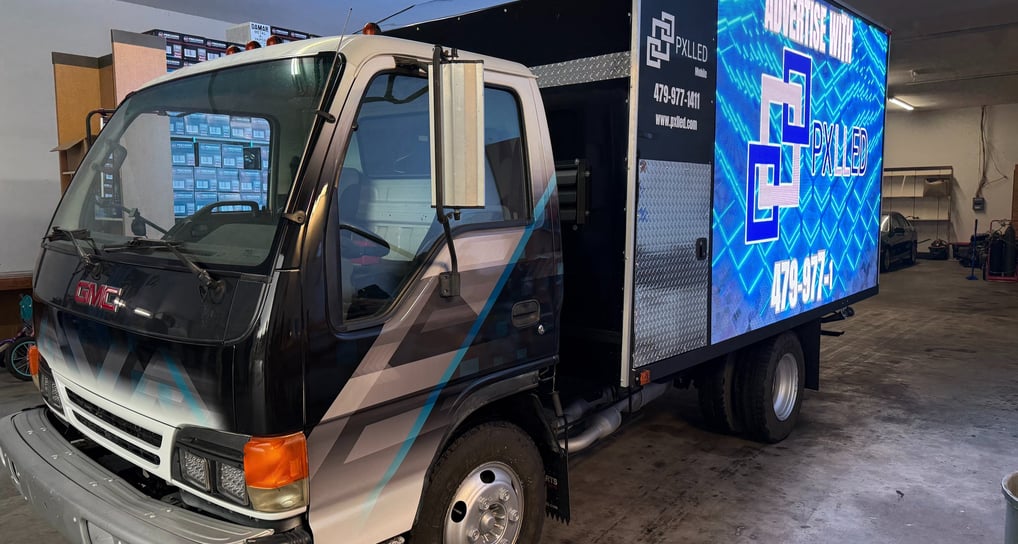 Finished truck with lit Led board