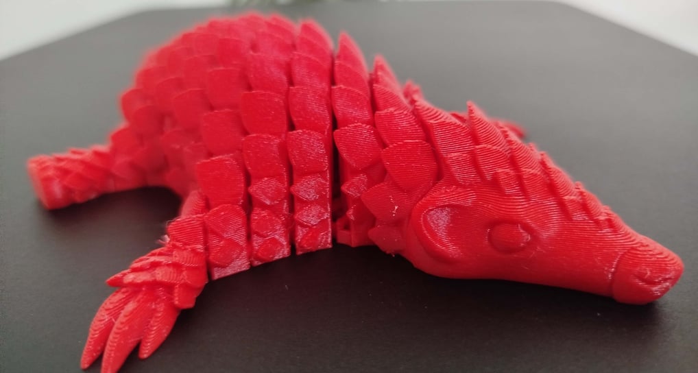 Close up of 3D printed Pangolin