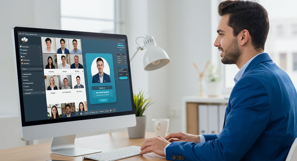 a man giving professional virtual interview service