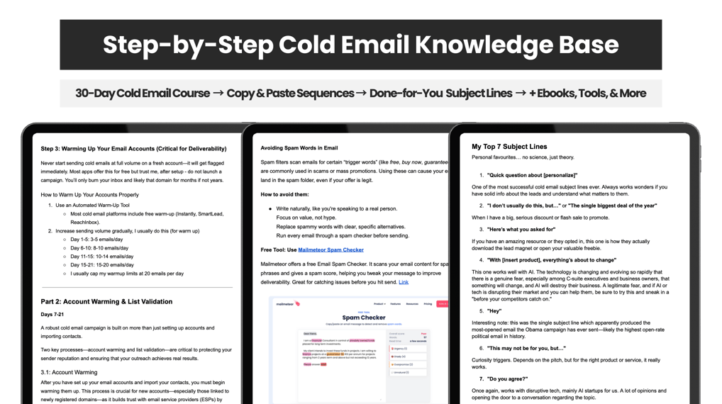 cold email knowledge base