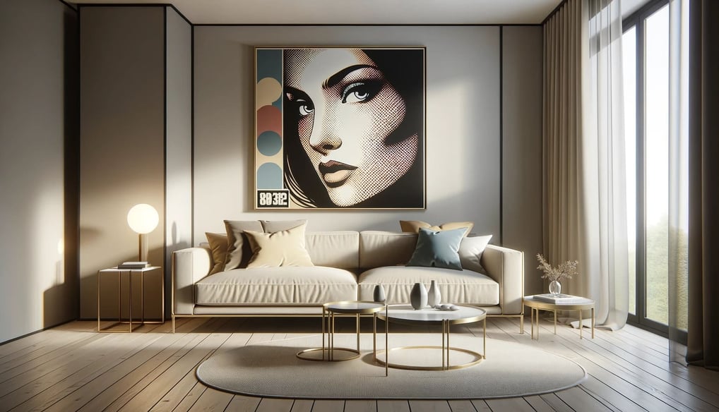 Rosto de uma moça em estilo Pop-Art.