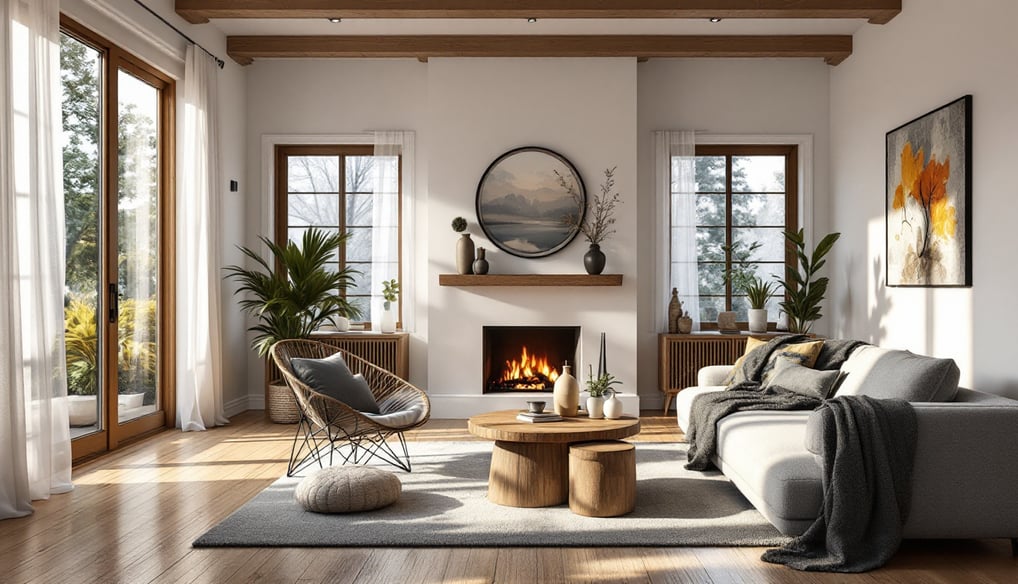 the inside of a beautiful cozy home