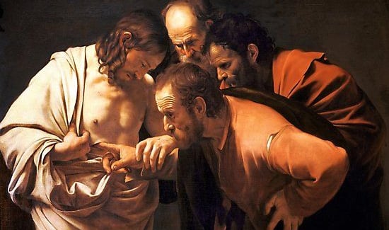 The Incredulity of Saint Thomas by Caravaggio (1602)