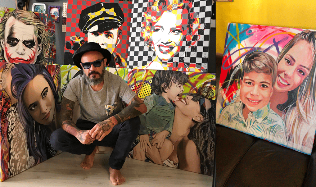 o artista Sérgio Astral e suas obras em Pop-Art.