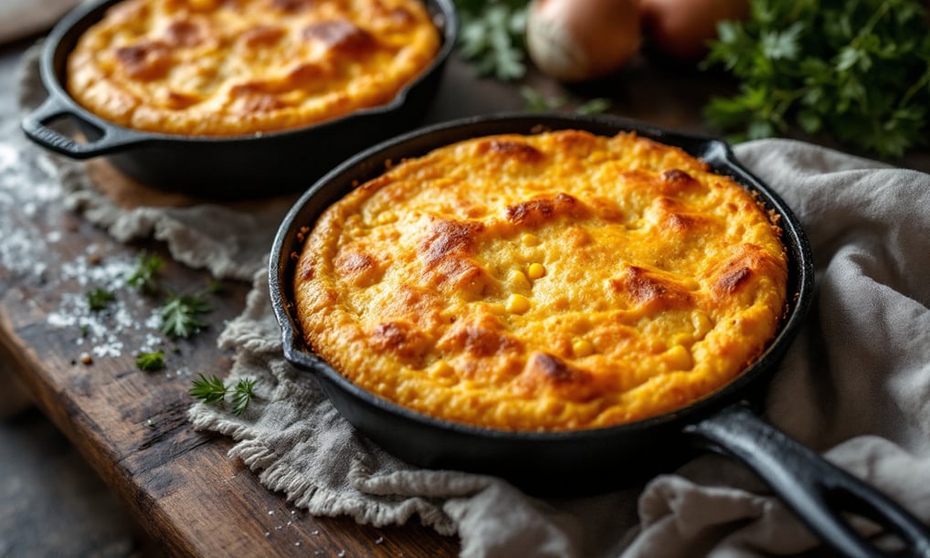 a couple of skillets of cornbread