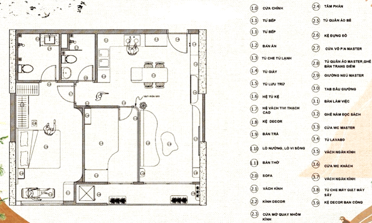 Căn hộ wabi sabi 72m2 - 10