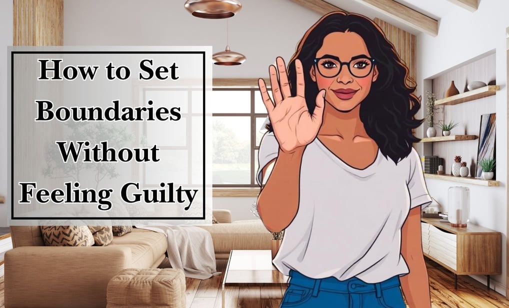 a woman with glasses and a white shirt with the words how to set boundaries boundaries