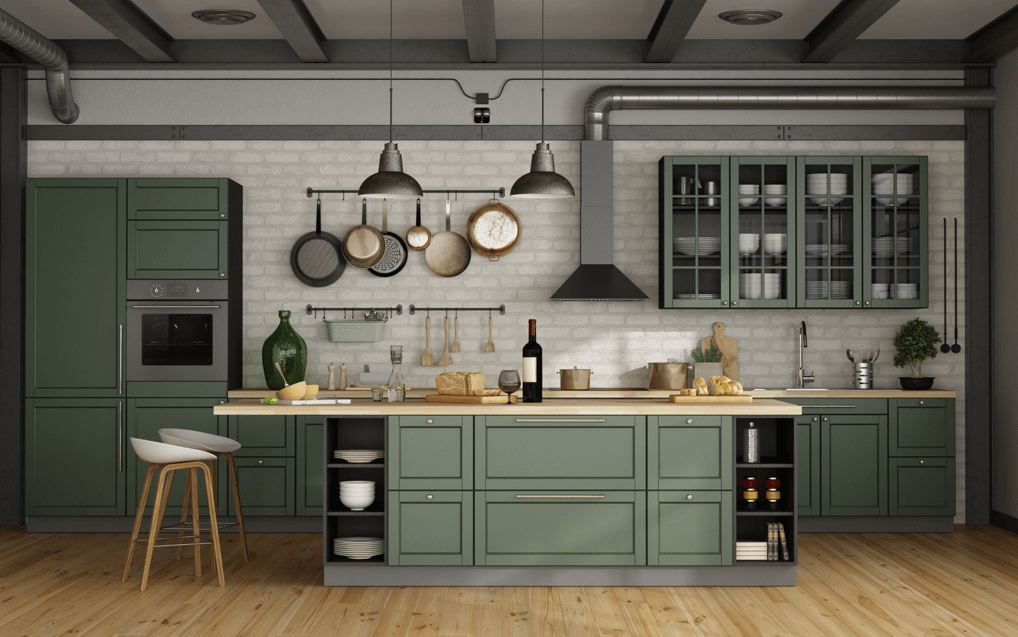 Green Kitchen Cabinet