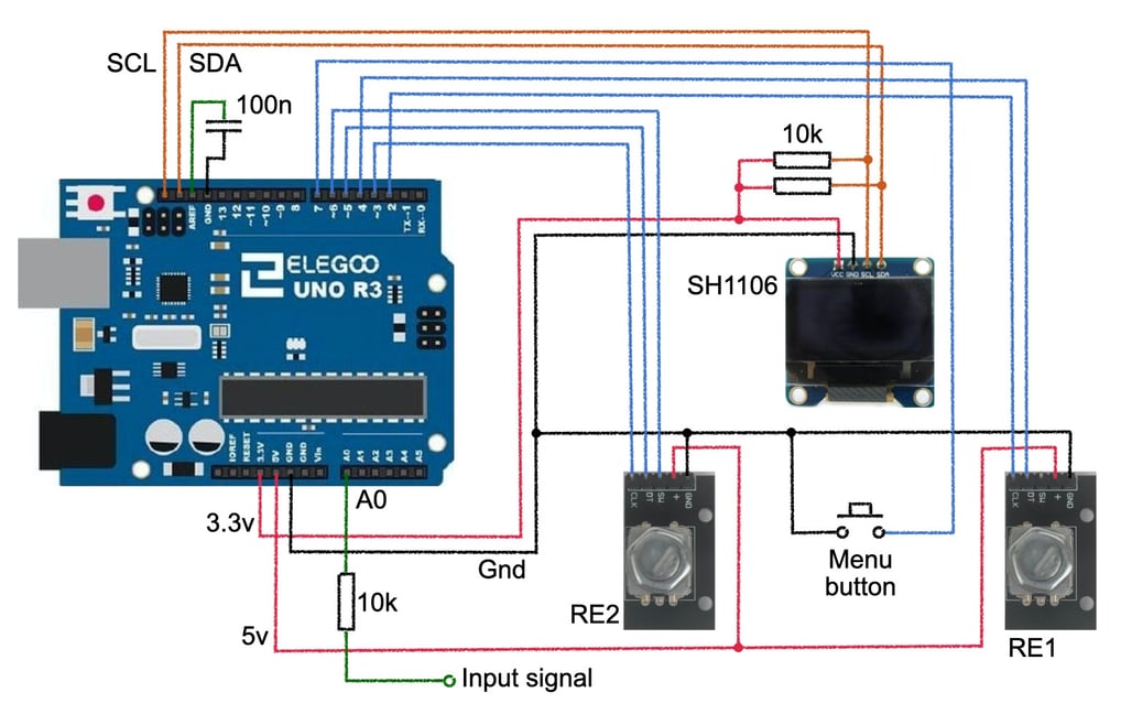 Arduino oscilloscope schematic