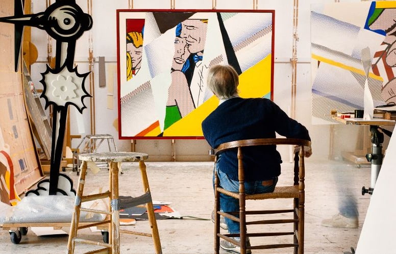 Roy Lichtenstein em seu estúdio-1990