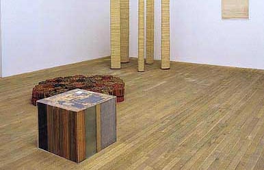 Background: Alighiero Boetti, Columns, 1968. Foreground: Contest between harmony and invention 1969.
