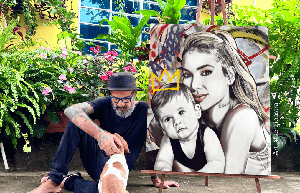 Quadro personalizado em Pop-Art de um retrato de animal de estimação com estilo único - por Sérgio A