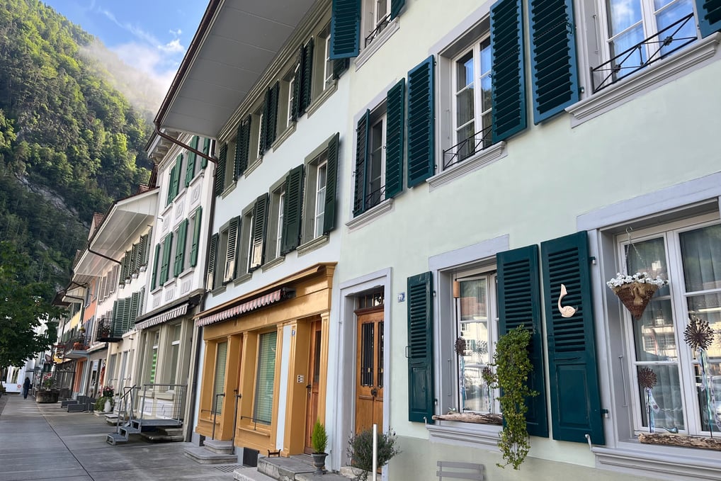 Shops in the Unteseen Altstadt near Interlaken Switzerland