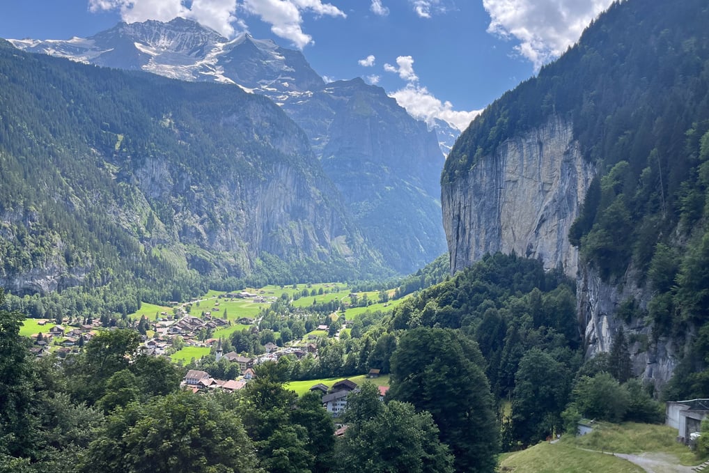 Looking up the Lauterbrunnen Valley from the Gondola to Grütschalp
