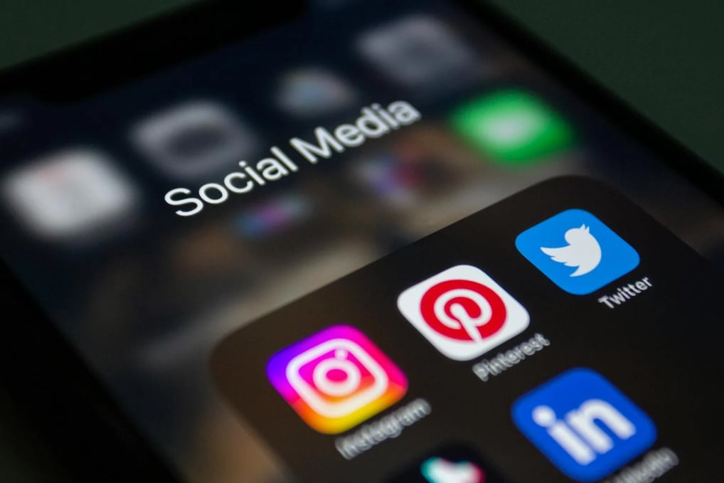 a phone screen with a social media icon on it