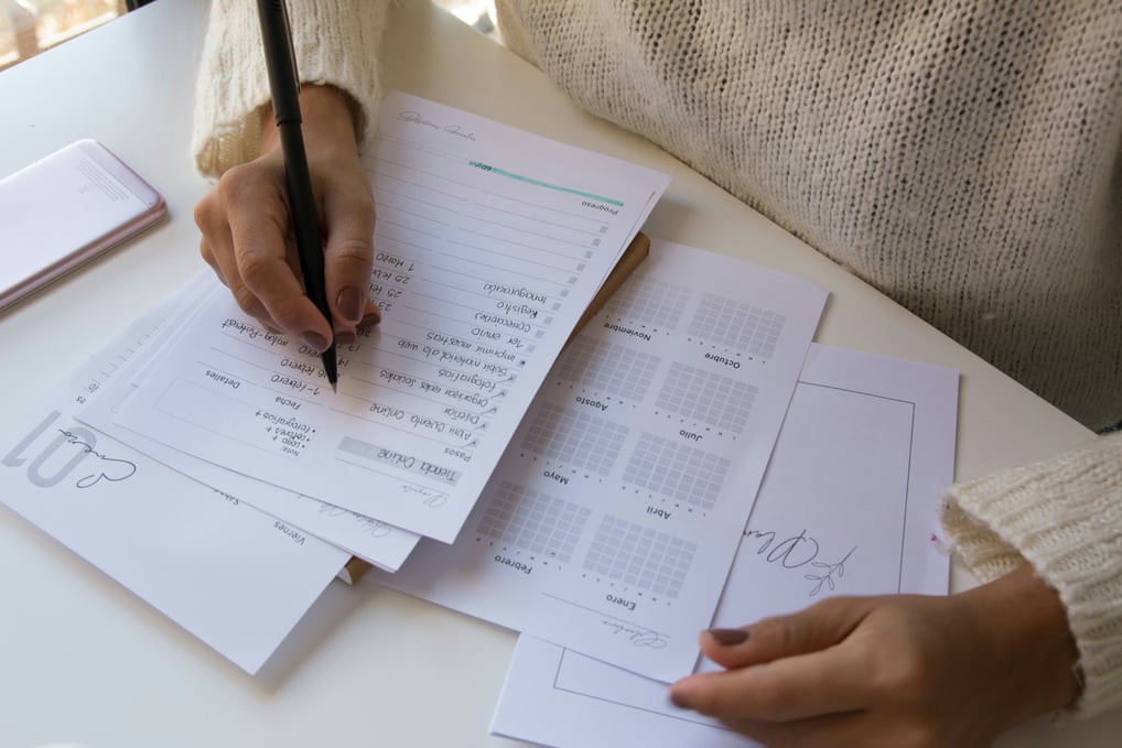 A happy parent creating a study system with their child