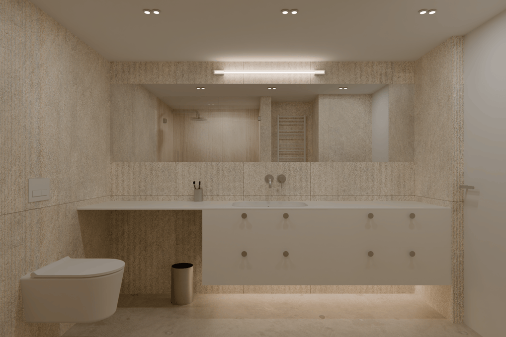 Lofto vonios interjero projektas