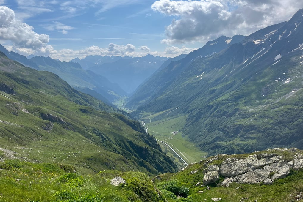 Looking down the Meiental from Sustlihütte