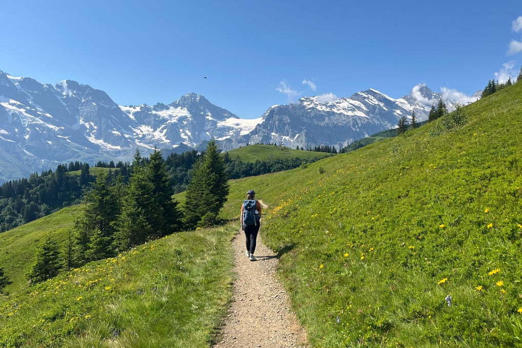 Lovely views from the Mountain View Trail in Mürren