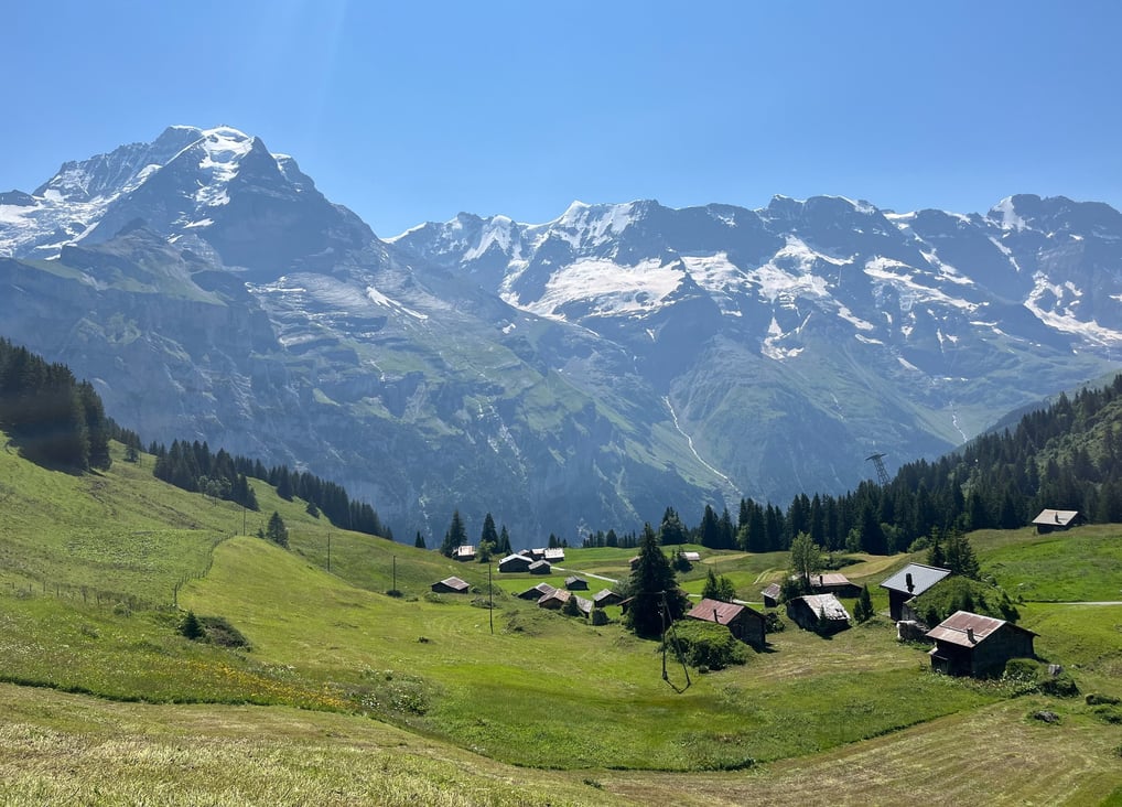 Looking down on Sonnenberg outside of Mürren