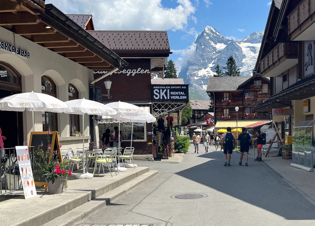 On the main street in Mürren