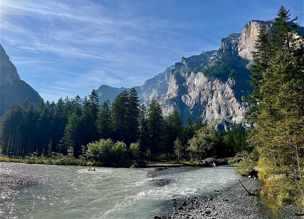 Looking up the Kander River into the Gasterntal