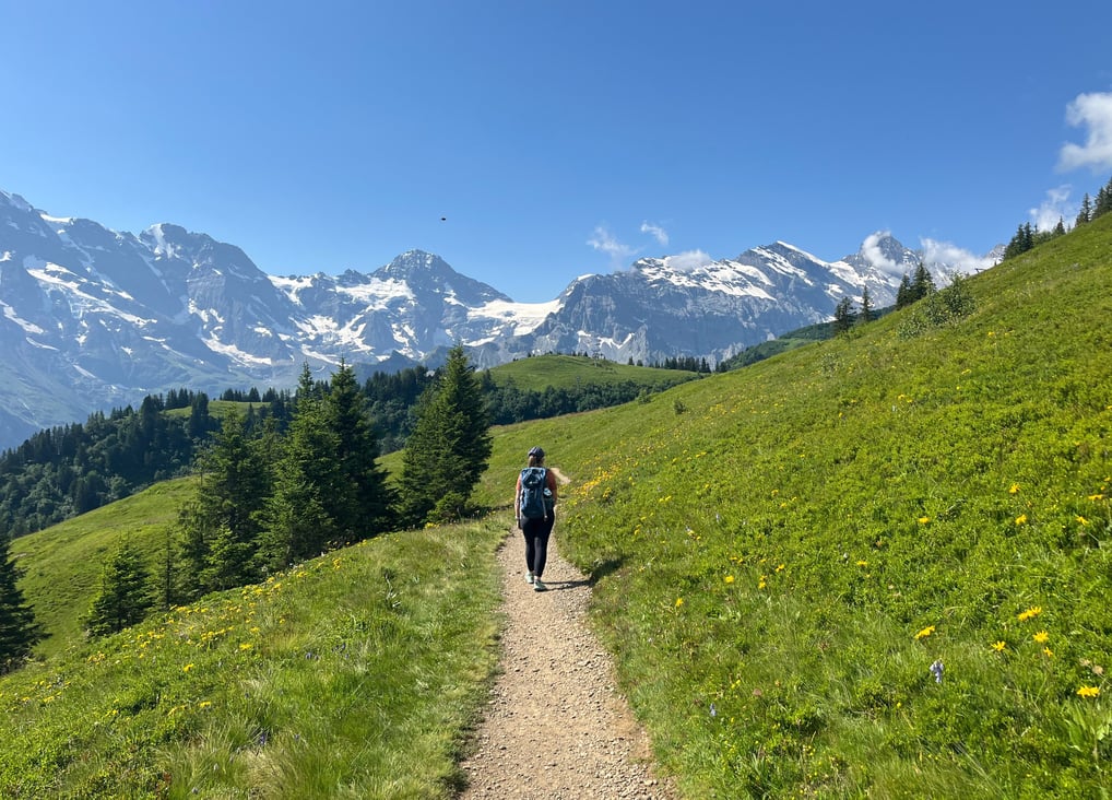 Lovely views from the Mountain View Trail in Mürren