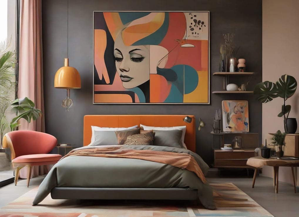 mbiente residencial com quadros Pop-Art