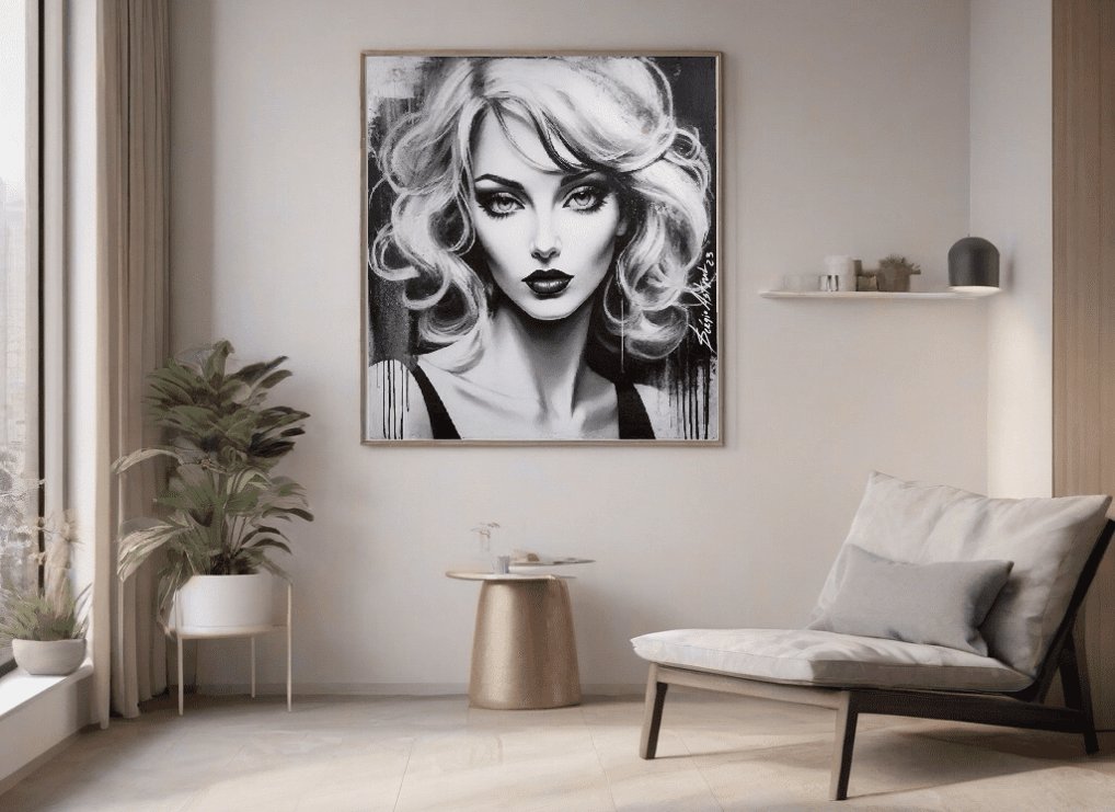 mbiente residencial com quadros Pop-Art