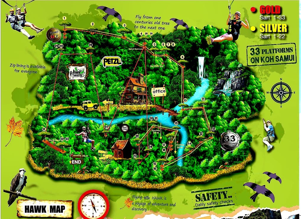 Map of Hawk Adventure Koh Samui