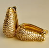a pair of gold - plated earrings with a pair of earrings