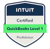 Intuit QuickBooks Level 1 Certified ProAdvisor Badge