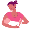 Illustration d'une femme tenant tendrement un bébé dans ses bras